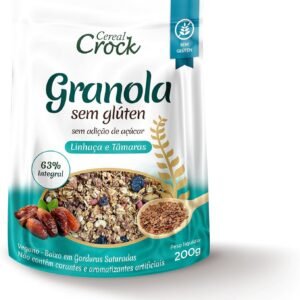 Granola Sem Adição de Açúcar Linhaça e Tâmaras com 200g – Cereal Crock – Com Aveia Sem Glúten