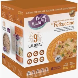 Konjac Massa MF Fettuccine Tipo Macarrão Sem Glúten, Box com 8 Unidades de 150g, 9 Calorias por Porção