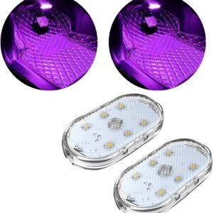 Iluminação Para Estetica Automotiva Kit 2 Luzes Interna Luz Para Carros Teto Carro (Rosa Arroxeado)