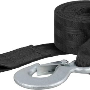 CURT 29450 Correia de guincho de nylon de 5 cm x 4,5 m com gancho, 1,5 kg, preta