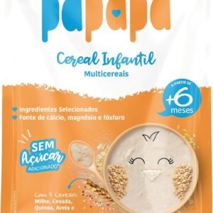 Papapá, Cereal infantil, Petit Cereal, Milho/Cevada/Quinoa/Avêia e arroz, Pouch, 170g, Laranja