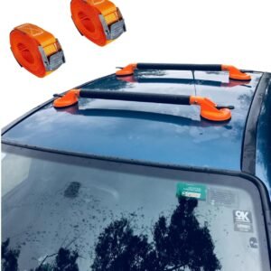 Rack De Teto Universal Com 4 Ventosas + 2 Cintas De Presilha Laranja