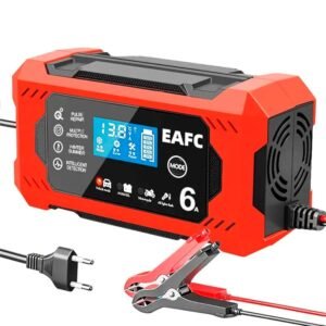 Carregador de bateria de carro 12V/6Amp automotivo inteligente mantenedor de bateria para carros, caminhões, motocicletas, cortadores de grama, barcos, trailers, veículos off-road,