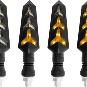 Kit de 4 peças de seta de motocicleta com luzes LED âmbar fluindo, luzes LED M10 de 12 V para pisca-piscas MMoto, acessórios personalizados para motocicleta, scooter off-road