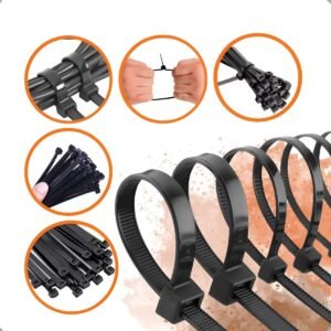 Abraçadeira de Nylon Preta 20cm x 3,6mm com 100 Unidades – Enforca Gato Reforçado Multiuso