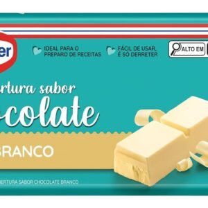 Dr. Oetker Cobertura em Barra Sabor Chocolate Branco, Para Recheio e Cobertura de Bolos, Tortas, Pão de Mel, Doces e Sobremesas, Basta Derreter, 1kg