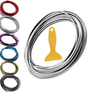 Fita Friso Decorativo para Painel Interno de Carro 5m Flexível Universal com Espátula Acabamento Premium Automotivo (Cromado)