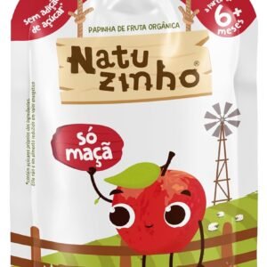 Natuzinho, Papinha Orgânica para Bebê, Sabor Maçã, Sem Açúcar, Aditivos ou Conservantes, Ideal para Introdução Alimentar, 99g
