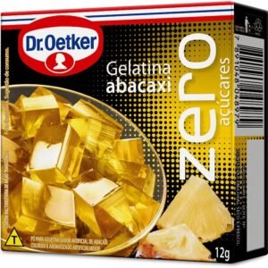 Dr. Oetker Gelatina em Pó Zero, Sabor Abacaxi, Sobremesa com Sabor e Consistência Deliciosa, Fácil de Fazer, 12g