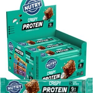 Nutry Barra de Proteínas Crispy Protein Bombom de Coco 30g – Display Com 12 Unidades – Com Whey e 9g de Proteínas