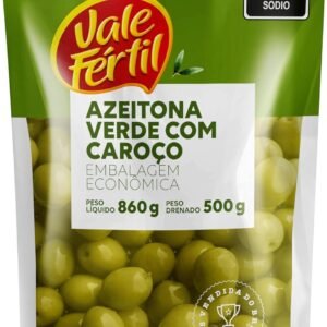 Vale Fértil Azeitona Verde Em Conserva Com Caroço Sachê 500G