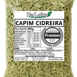 Chá de Capim Limão (Capim Santo) – Folhas Secas 100% Naturais (500g)