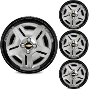 Jogo Calota 4×100 Aro 14 Design Corsa + emblema preto