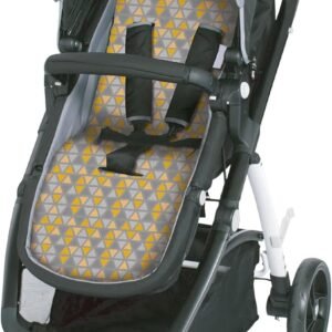 Clingo Almofada para Carrinho em Memory Foam, Dupla Face, Triângulos, Cinza