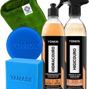 Kit Limpeza e Hidratação de Couro, Bancos, Sofás, Bolsas e jaquetas de Couro. Vonixx Hidracouro e Higicouro