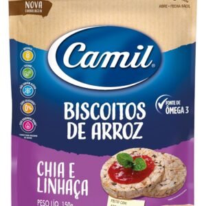 Biscoito de Arroz Integral com Chia e Linhaça Camil Pct 150g