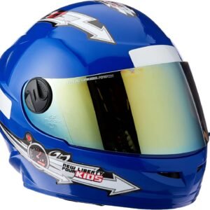 CAPACETE FECHADO PRO TORK LIBERTY FOR KIDS SOLID AZUL TAM. 54 VIS. DOURADA