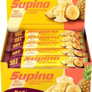 Banana Brasil – Barra De Frutas Supino Zero Banana e Abacaxi Com Cobertura Chocolate Branco – (20 unidades de 24g)