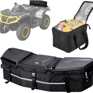 KEMIMOTO Bolsa de carga ATV atualizada, caixa de ferramentas para quadriciclo dianteiro/traseiro, 50L, compatível com Can-am X3, Outlander Renegade 500 800 570 850 650 1000 MAX 500 (preto)