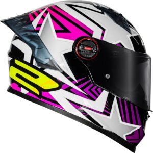 Capacete Feminino Moto Ls2 Ff358 Pro Rosa Estrela Spoiler