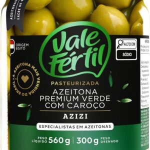 Azeitonas Verdes Premium Azizi Vale Fértil Vidro 300g