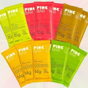 PincBar MIX de FRUTAS 5 SABORES 12 unidades – Barra de Proteína Sem Açúcar 50g