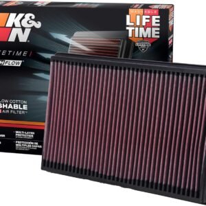 K&N Filtro de ar do motor original de alto fluxo vitalício: Aumento de potência: Premium, Lavável: Compatível com Dodge/Ram 2002-2025: 1500, 2500, 3500, 4500, 5500, 33-2247
